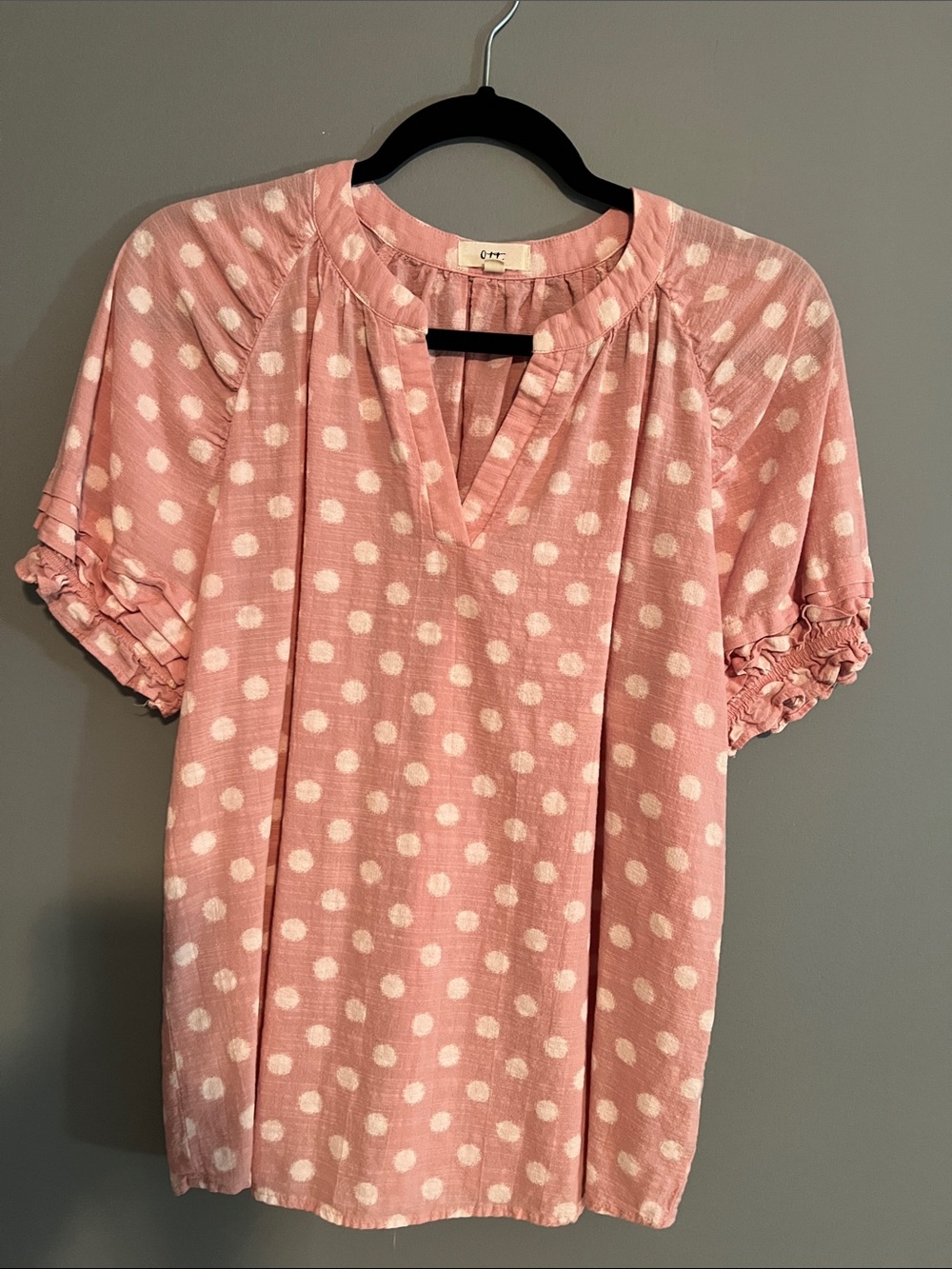 Elegant Pink Polka Dot Blouse